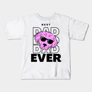 Best Dad Ever - Cool Dog With Glasses Kids T-Shirt